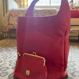 DOONEY & BOURKE BELVEDERE SATCHEL IN PINK PRESTINE